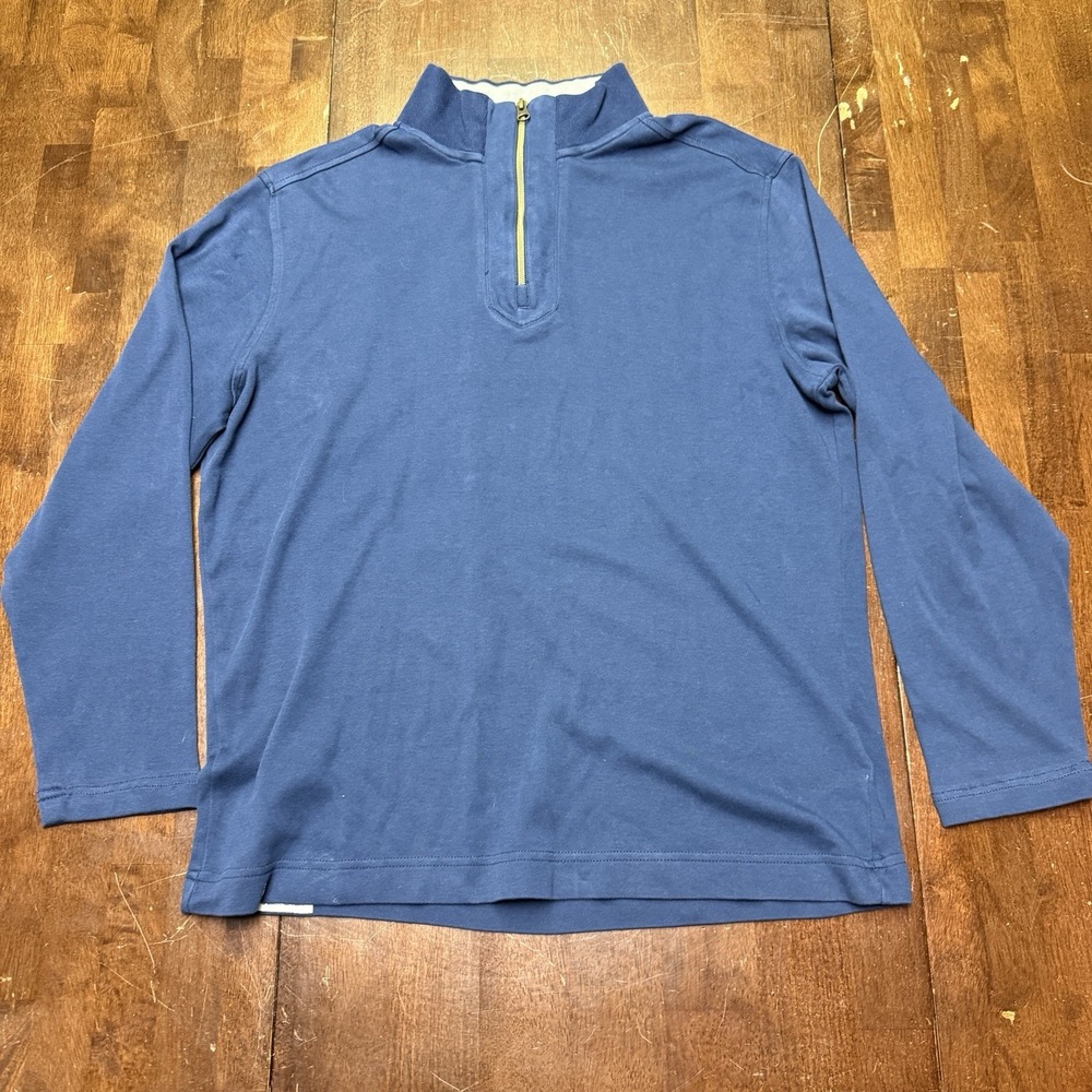 Robert Graham 1/4 Zip Pullover Sweater Classic Fit Blue Mens‎ Medium Long Sleeve